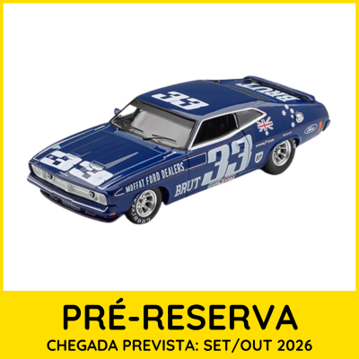 Modelo de carro de corrida azul número 33 com inscrições e bandeira australiana