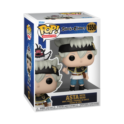 Figura Funko Pop! Asta com Nero da série Black Clover na embalagem