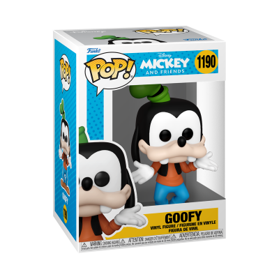 Funko Pop de vinil Pateta da coleção Disney Mickey and Friends na caixa