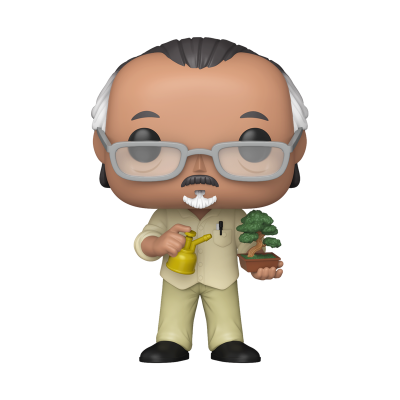 Figura Funko Pop de homem com óculos e regador a segurar planta bonsai