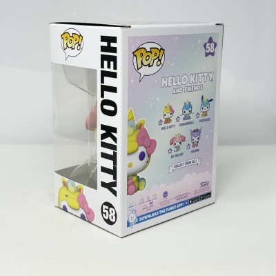 Embalagem Funko Pop Hello Kitty and Friends nº 58 com figura da personagem e imagens das outras personagens da coleção.