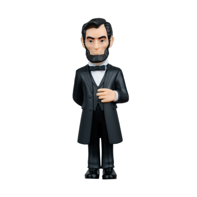 Figura colecionável de homem com fato preto