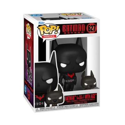 Figura Funko Pop Batman Beyond número 627 com cão Ace em caixa branca