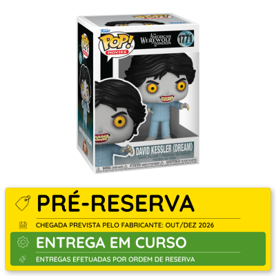 Funko Pop David Kessler (Dream) da coleção movies em caixa original com aviso de pré-reserva e entrega em curso.