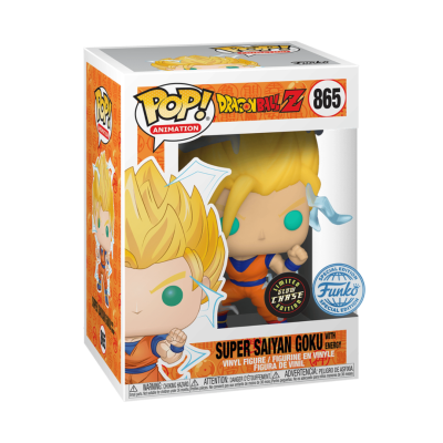 Figura Funko Pop Super Saiyan Goku Dragon Ball Z número 865 na caixa