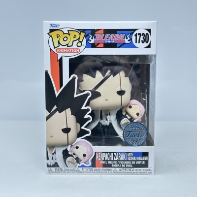 Figura Funko Pop! Kenpachi Zaraki com Yachiru Kusajishi da Bleach na embalagem