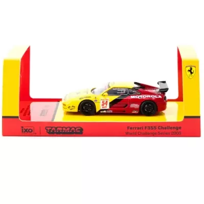 Miniatura Ferrari F355 Challenge em embalagem vermelha e amarela