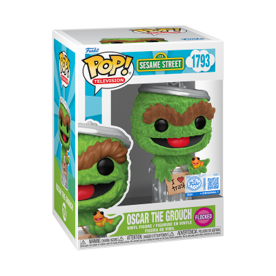 Figura Funko Pop Oscar the Grouch da Sesame Street em caixa com janela