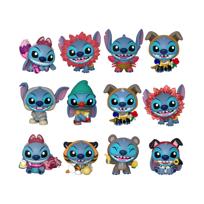 Conjunto de 11 bonecos colecionáveis do personagem Stitch em várias fantasias e poses coloridas