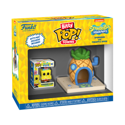 Figura Funko Pop SpongeBob e casa abacaxi em embalagem amarela