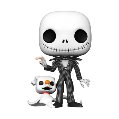Bonecos Funko Pop de Jack Skellington e cão Zero do filme 'The Nightmare Before Christmas'