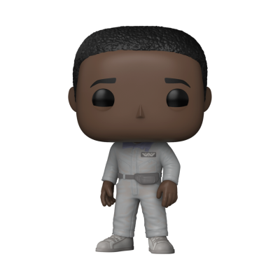 Figura Funko Pop com roupa branca e cabelo curto
