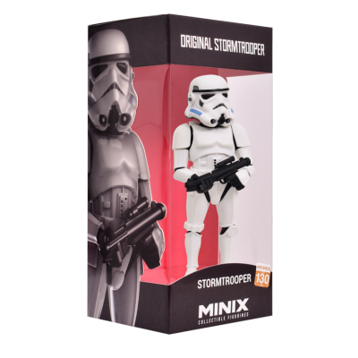 Figura de ação Stormtrooper branca com caixa transparente e texto ORIGINAL STORMTROOPER
