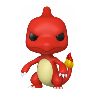 Figura Funko Pop do Pokémon Charmander em plástico vermelho com chama na cauda