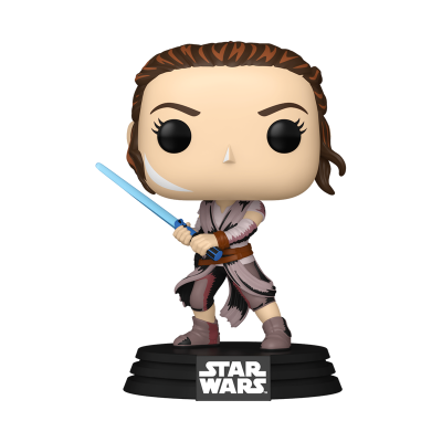 Figura Funko Pop de Rey de Star Wars com espada de luz azul