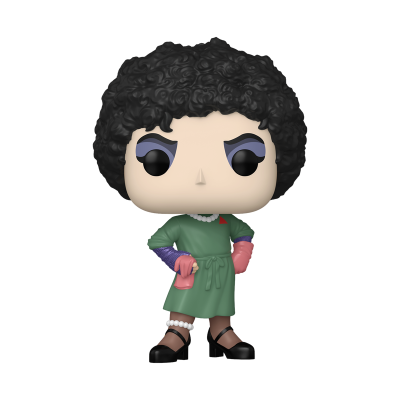 Figura colecionável Funko Pop com cabelo encaracolado e vestido verde
