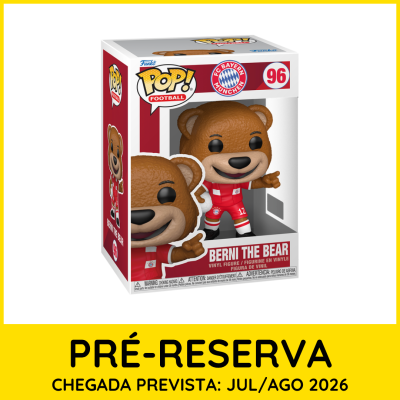 Figura vinílica Berni the Bear POP! Football FC Bayern München na embalagem