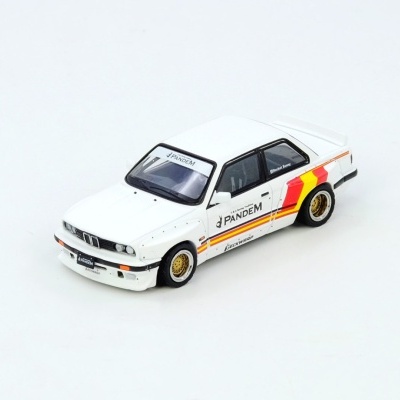 Miniatura carro desportivo branco com detalhes vermelhos e amarelos