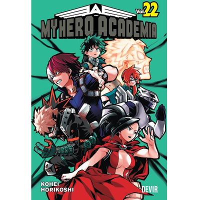 Capa do manga My Hero Academia vol. 22 com personagens em destaque
