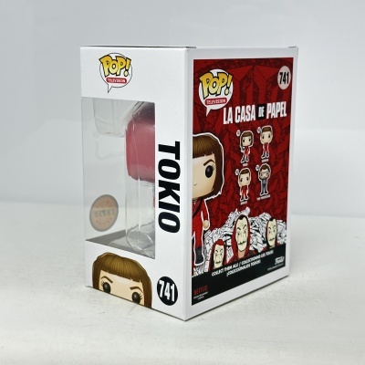 Caixa branca de boneco colecionável Funko Pop Tokyo da série La Casa de Papel