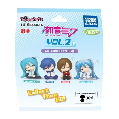 Pacote azul claro com imagens de bonecos Lil Sleepers Hatsune Miku Vol. 2 na frente