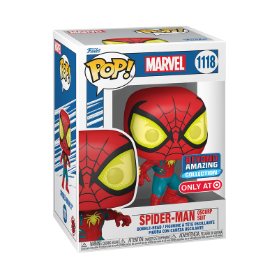 Figura Funko Pop Spider-Man traje Escorpião na caixa