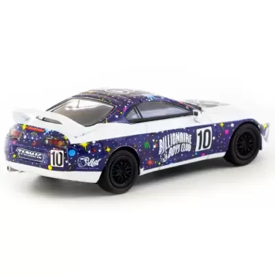 Miniatura de carro desportivo com decoração colorida e número 10