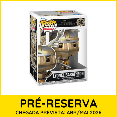 Figura Funko Pop Lyonel Baratheon em caixa com texto e fundo branco