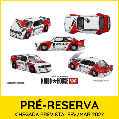 Miniatura de carro BMW M3 KH Redboro branco e vermelho com inscrições Kaido House várias vistas