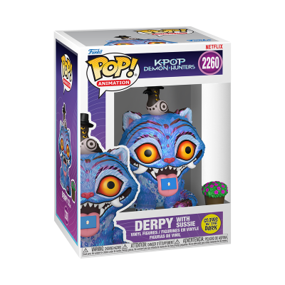 Figura colecionável Pop! Animation de Derpy com Sussie KPOP Demon Hunters em caixa
