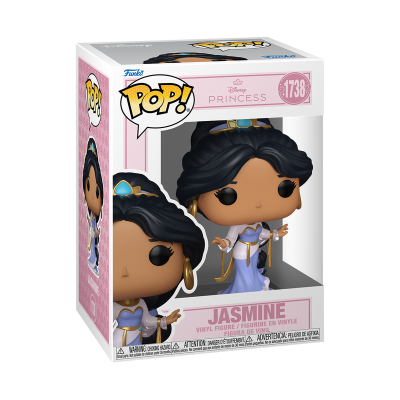 Figura Funko Pop! da princesa Jasmine em embalagem branca e rosa