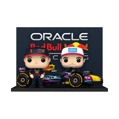 Funko Pop de pilotos de Fórmula 1 com carro e painel Oracle Red Bull Racing
