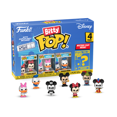 Conjunto de figuras Funko Bitty Pop! Disney com Minnie, Daisy, Donald e figura misteriosa