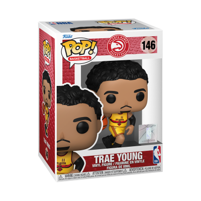 Figura de vinil Funko Pop! Trae Young dos Atlanta Hawks na caixa