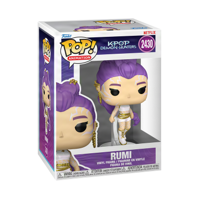 Funko Pop! Rumi da série K-Pop Demon Hunters na embalagem