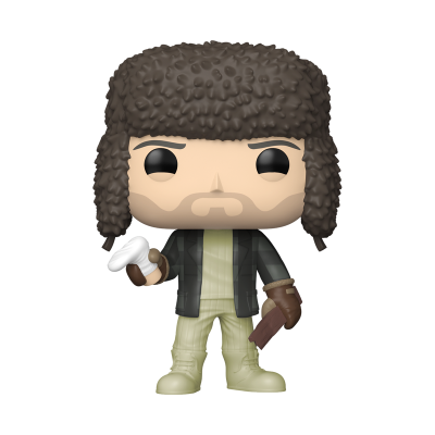 Boneco colecionável Funko Pop com roupa de inverno e chapéu castanho peludo