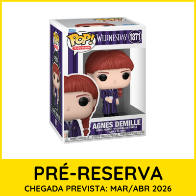 Funko Pop Agnes Demille da série Wednesday na embalagem original