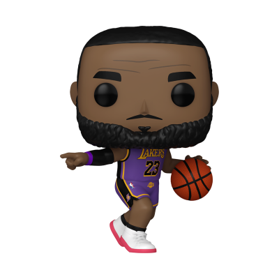 Figurinha Funko Pop de jogador de basquetebol dos Lakers com bola