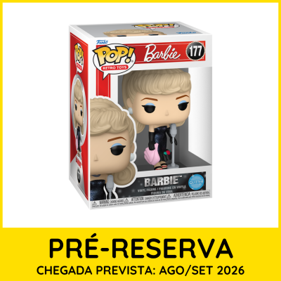 Figura vinyl Funko POP! Retro Toys Barbie 177 com microfone em embalagem