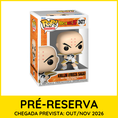 Figura de vinil Funko Pop! Dragon Ball Z Krillin (Frieza Saga) na embalagem