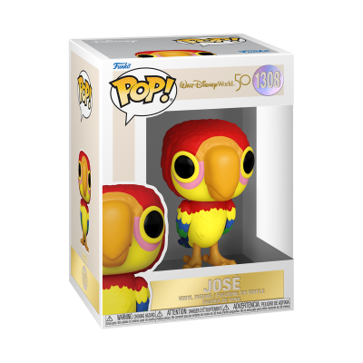 Figura Pop! Funko de um papagaio colorido chamado José na caixa