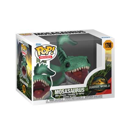 Figura Funko Pop! Mosassauro Jurassic World na caixa