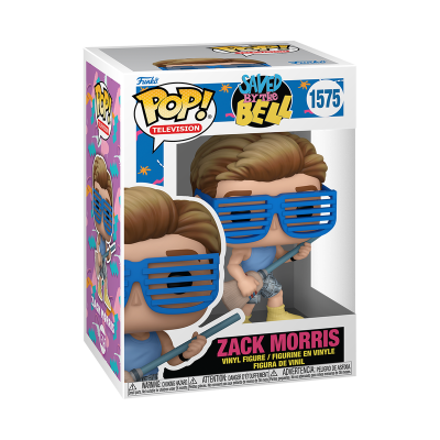 Figura Funko Pop! Zack Morris de vinil com óculos azuis em caixa