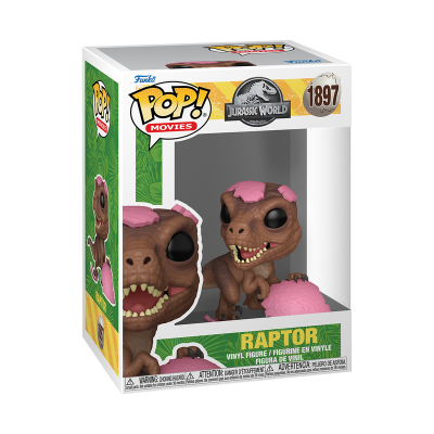 Figura Funko Pop! Raptor Jurassic World na embalagem
