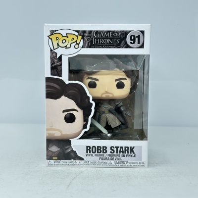 Boneco Funko Pop Robb Stark de Game of Thrones na sua caixa.