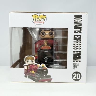 Figura Pop! Rides da locomotiva Hogwarts Express com Harry Potter na embalagem