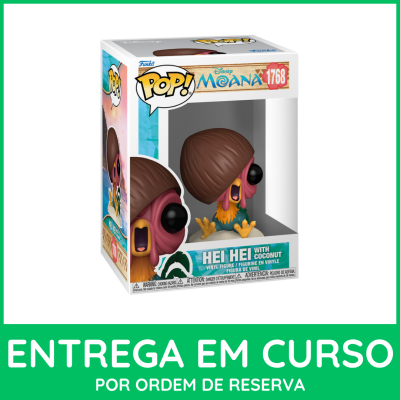 Figura vinilica Funko Pop! Disney Moana Hei Hei com coco na caixa