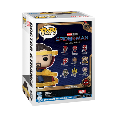 Caixa do brinquedo Funko Pop! Dr. Strange da coleção Spider-Man No Way Home