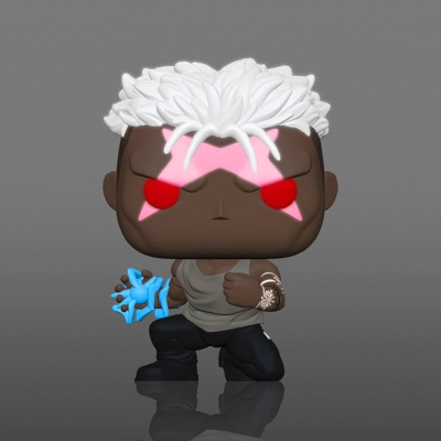 Figura de vinil estilo Funko Pop com cabelo branco e olhos vermelhos