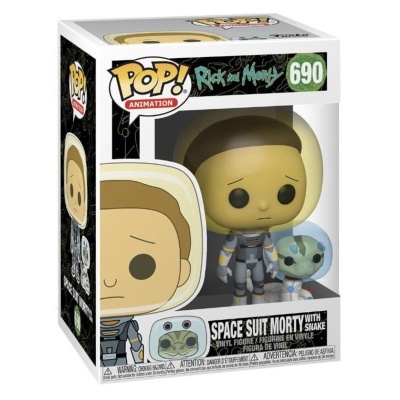 Boneco POP! Animation Space Suit Morty com Snake em caixa